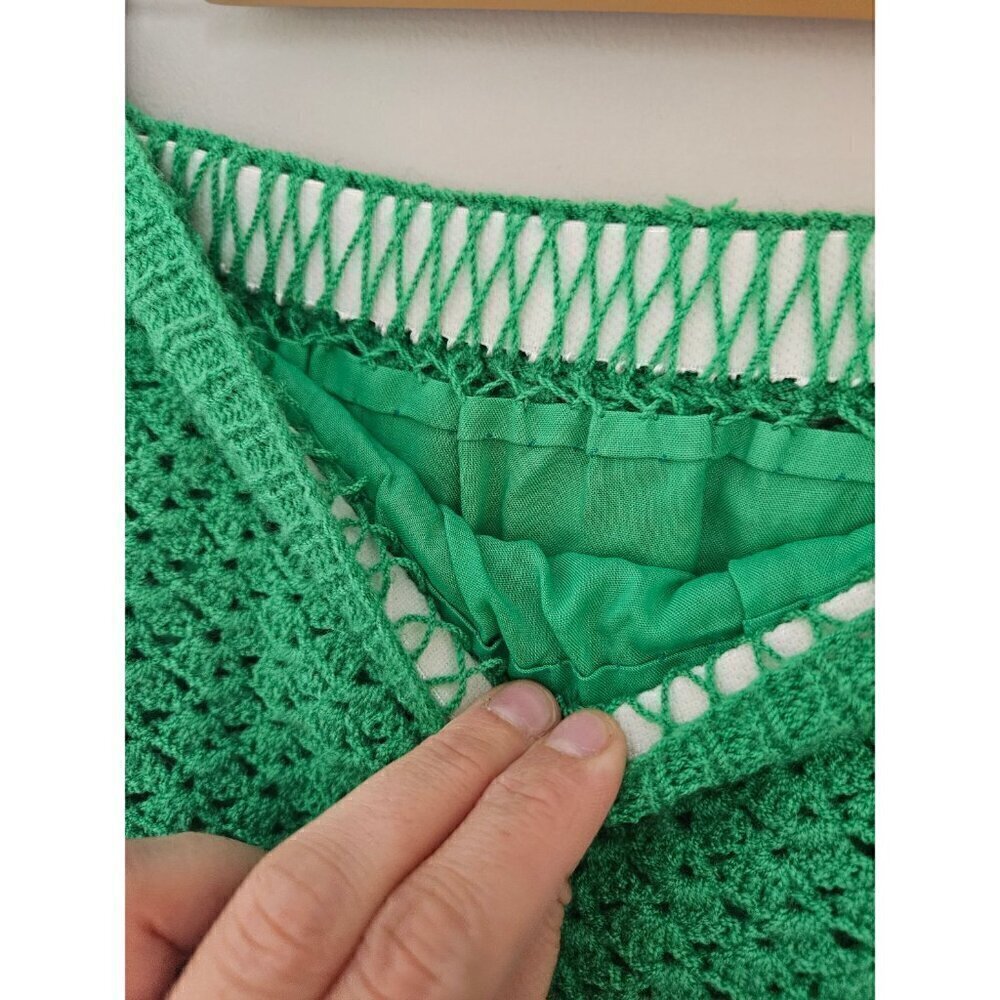 Vintage crocheted green skirt size small - Picture 5 of 7